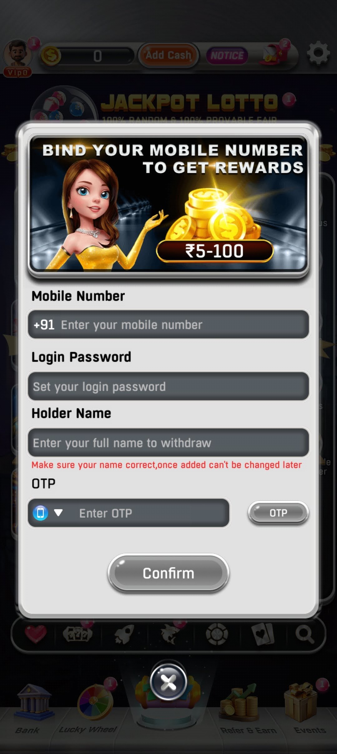 91 Bet Game app screenshot